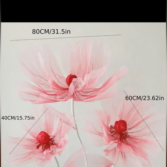 3pcs Artificial Poppy Flower Realistic Blooming Flower Perfect decoration pieces - Picture 2 of 2